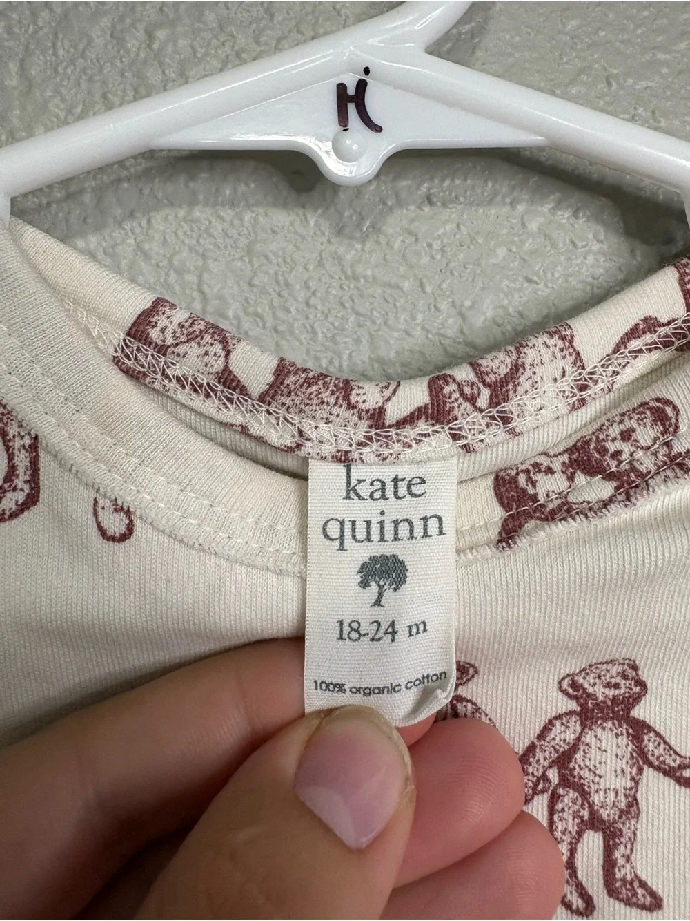 Kate Quinn Organic Cotton Teddy Bear Bodysuit Dress | 18-24M
